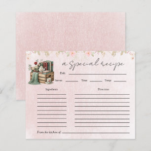 Floral Teapot Bridal Shower Tea Party Recipe Card