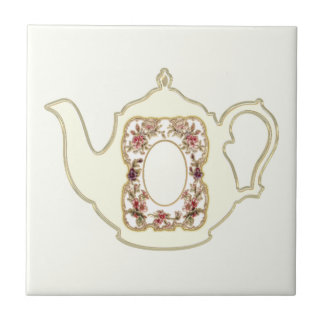 Floral Teapot Ceramic Tile