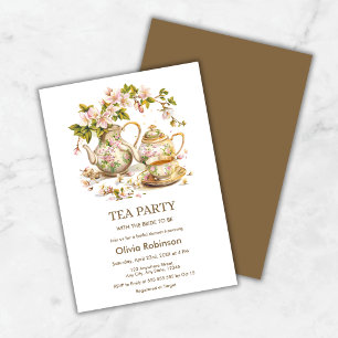 Floral Teapot Tea Party Bridal Shower  Invitation