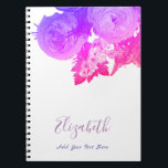 Floral Template Elegant Watercolor Flowers Roses Notebook<br><div class="desc">Floral Template Elegant Watercolor Flowers Roses Notebook.</div>