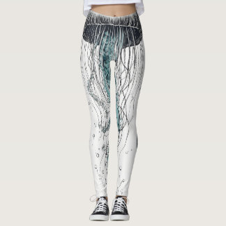 "Floral Tentacles: Monochrome Medusa" Leggings