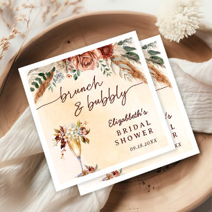 Floral Terracotta Boho Bridal Shower  Napkin