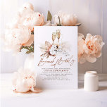 Floral Terracotta Bridal Shower Brunch and Bubbly Invitation<br><div class="desc">Terracotta floral elegant boho bridal shower invitations - Brunch and Bubbly</div>