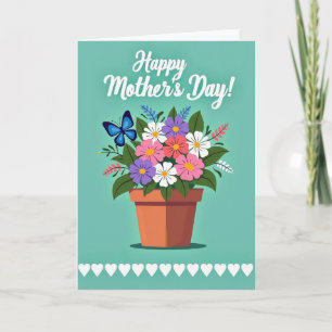 Floral Terracotta Mothers Day Card