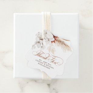 Floral Terracotta White Boho Wedding Thank You Favour Tags