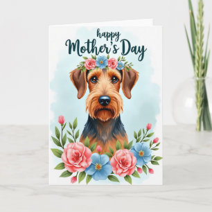 Floral Terrier Mothers Day Card
