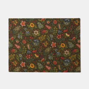 Floral textile design Door Mat