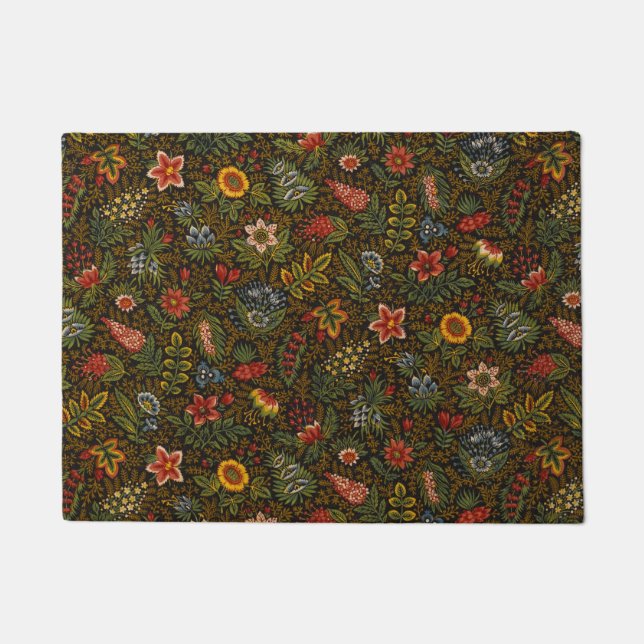 Floral textile design Door Mat (Front)
