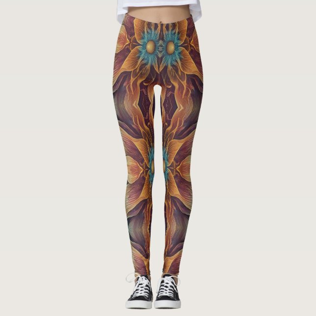 Floral texture "Ratti_Creative_Arts" Leggings (Front)