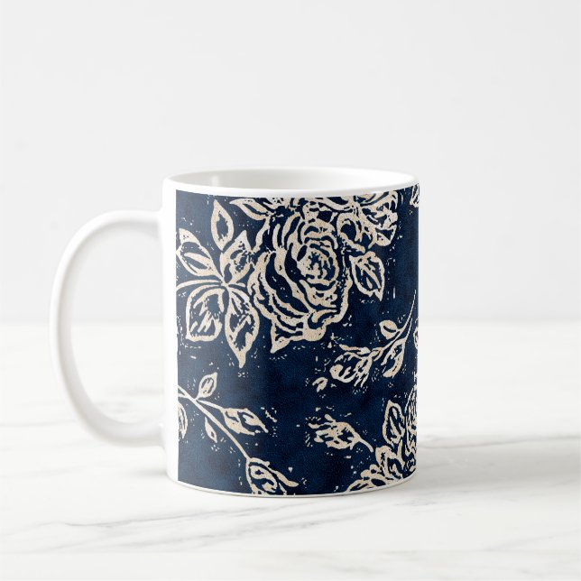Floral texture repeat modern patternbackground,bat coffee mug (Left)