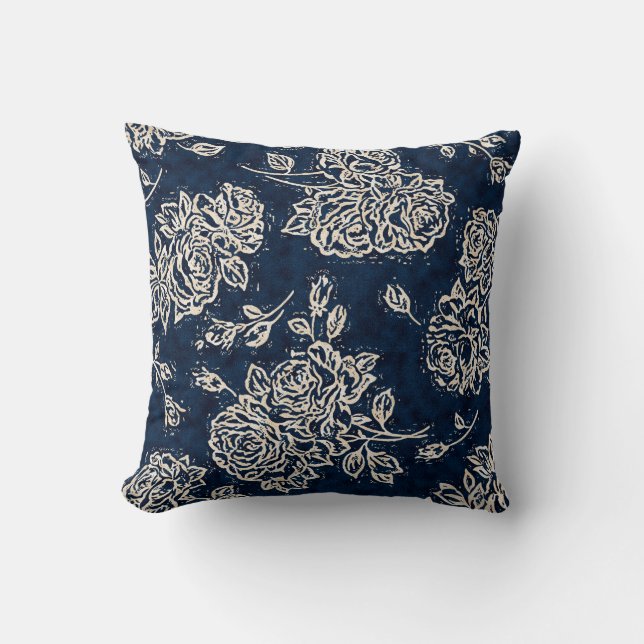 Floral texture repeat modern patternbackground,bat cushion (Front)