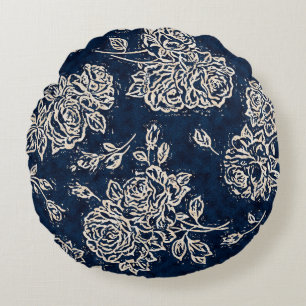 Floral texture repeat modern patternbackground,bat round cushion