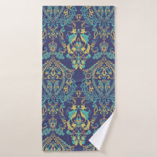  Floral textured. Damask Seamless vintage pattern. Bath Towel
