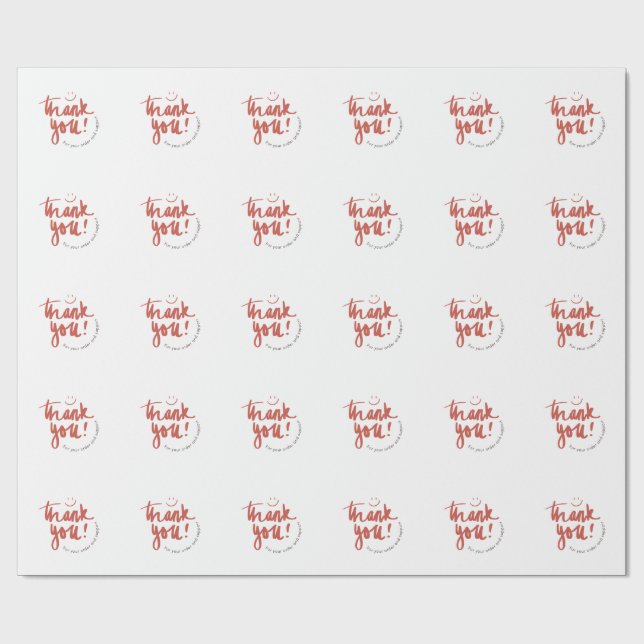Floral Thank You Business Card – Small Business  Wrapping Paper (Flat)