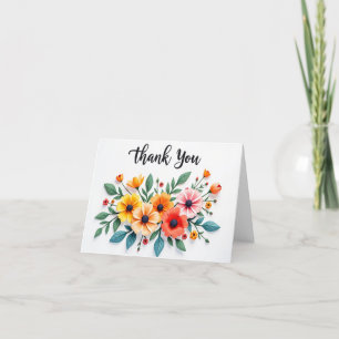 Floral thank you card