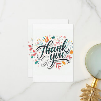 Floral Thank You Card Botanical Thank You Card