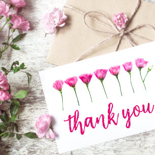 Floral thank you card for teacher flowers card