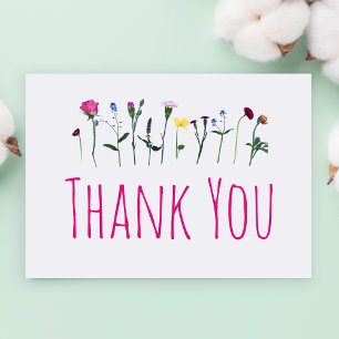 Floral thank you card for teacher flowers card