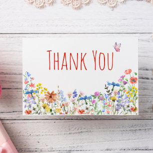 Floral thank you card for teacher flowers card