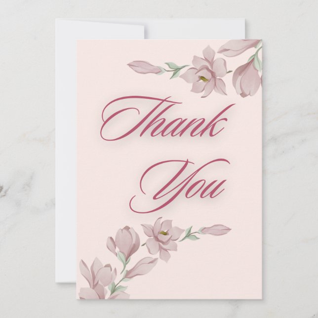 Floral Thank You Card in simple and decent colours (Front)