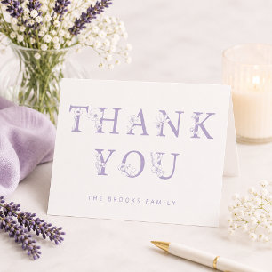 Floral Thank You Card Lavender Baby Shower
