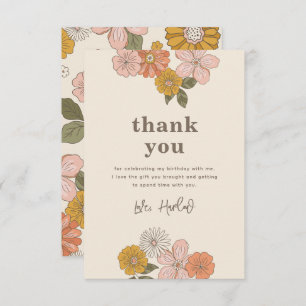 Floral Thank You Card   Retro Floral