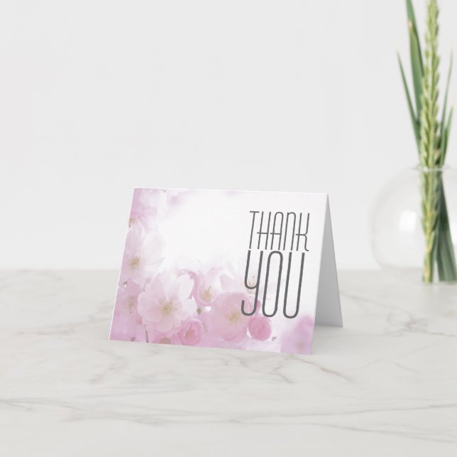 Floral Thank You Elegant Modern Plain Modern Card (Front)