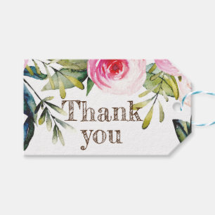 Floral Thank you Girly Flowers Business Favour  Gift Tags