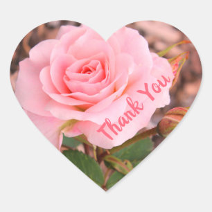 Floral Thank You Heart Sticker