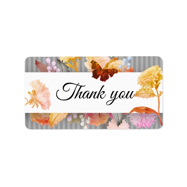 Floral thank you label (Front)