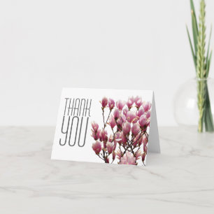 Floral Thank You Magnolia Elegant Modern Plain Card