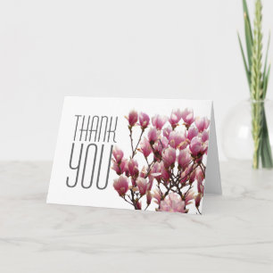 Floral Thank You Magnolia Elegant Modern Plain Card