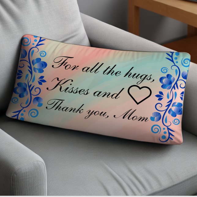 Floral Thank You Mum Lumbar Pillow (Creator Uploaded)