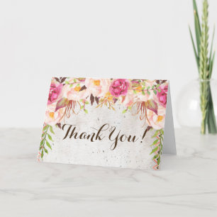 Floral Thank you Note Card