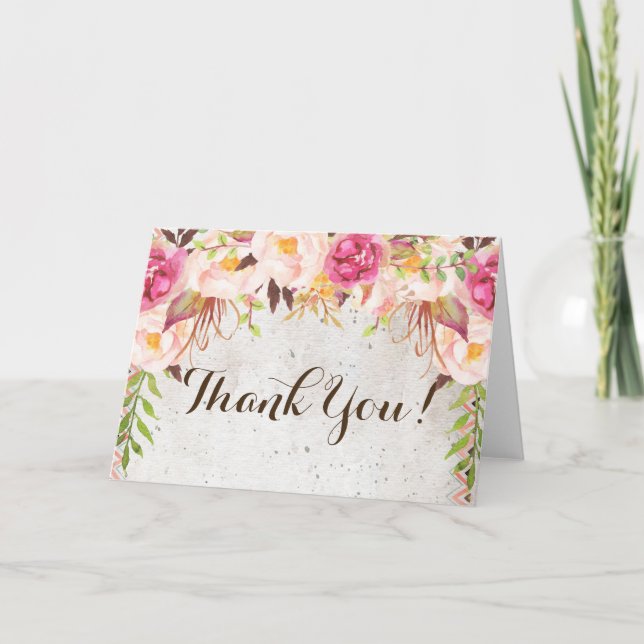 Floral Thank you Note Card (Front)