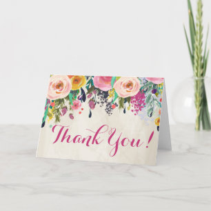 Floral Thank you Note Card