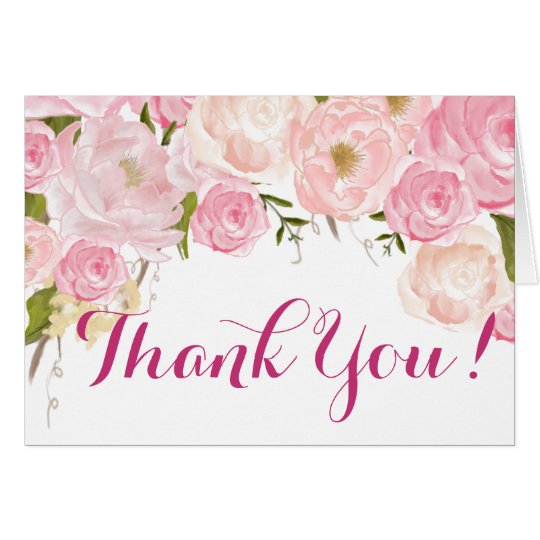 Floral Thank you Note Card