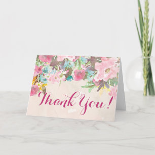 Floral Thank you Note Card