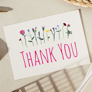 Floral thank you postcard elegant flowers card