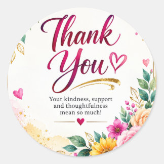 Floral Thank You Sticker
