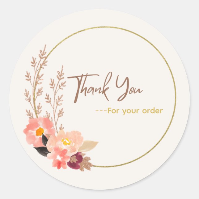 Floral 'Thank you' stickers  (Front)
