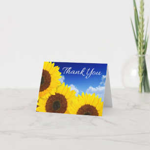 Floral Thank You Sunflower Yellow Flower Card