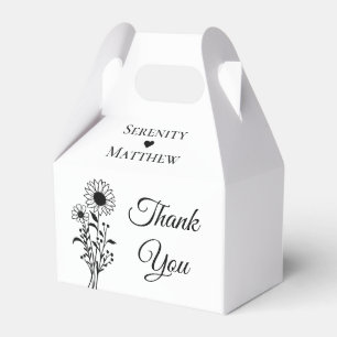 Floral Thank You Sunflowers Wedding Party  Favour Box