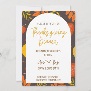 Floral Thanksgiving Dinner Invitation Party