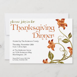 Floral Thanksgiving Dinner Party Invitation 29