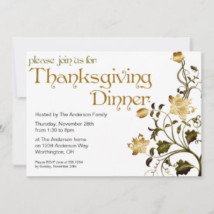 Floral Thanksgiving Dinner Party Invitation 30