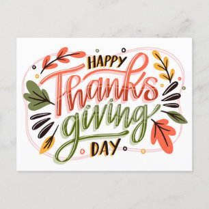 Floral thanksgiving postcard
