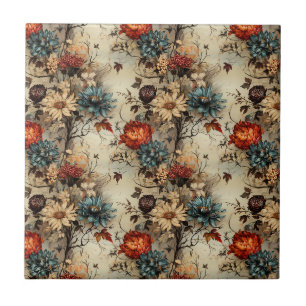 Floral Thanksgiving Vintage Pattern (11) Ceramic Tile