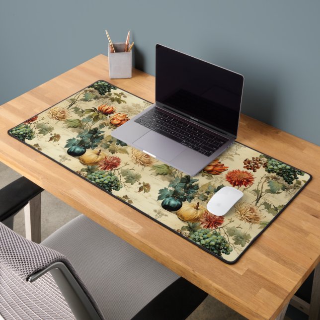 Floral Thanksgiving Vintage Pattern (2) Desk Mat (Office 2)