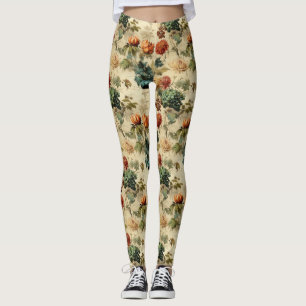Floral Thanksgiving Vintage Pattern (2) Leggings